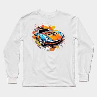 Sports Car Cartoon Illustration Long Sleeve T-Shirt